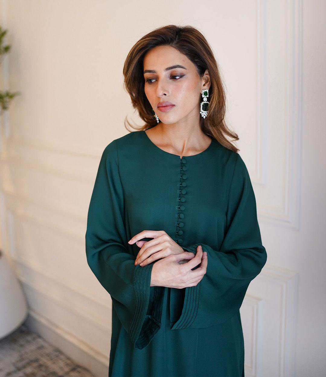 VOGUE SILK-COLLECTION EMERALD-GREEN STITCH