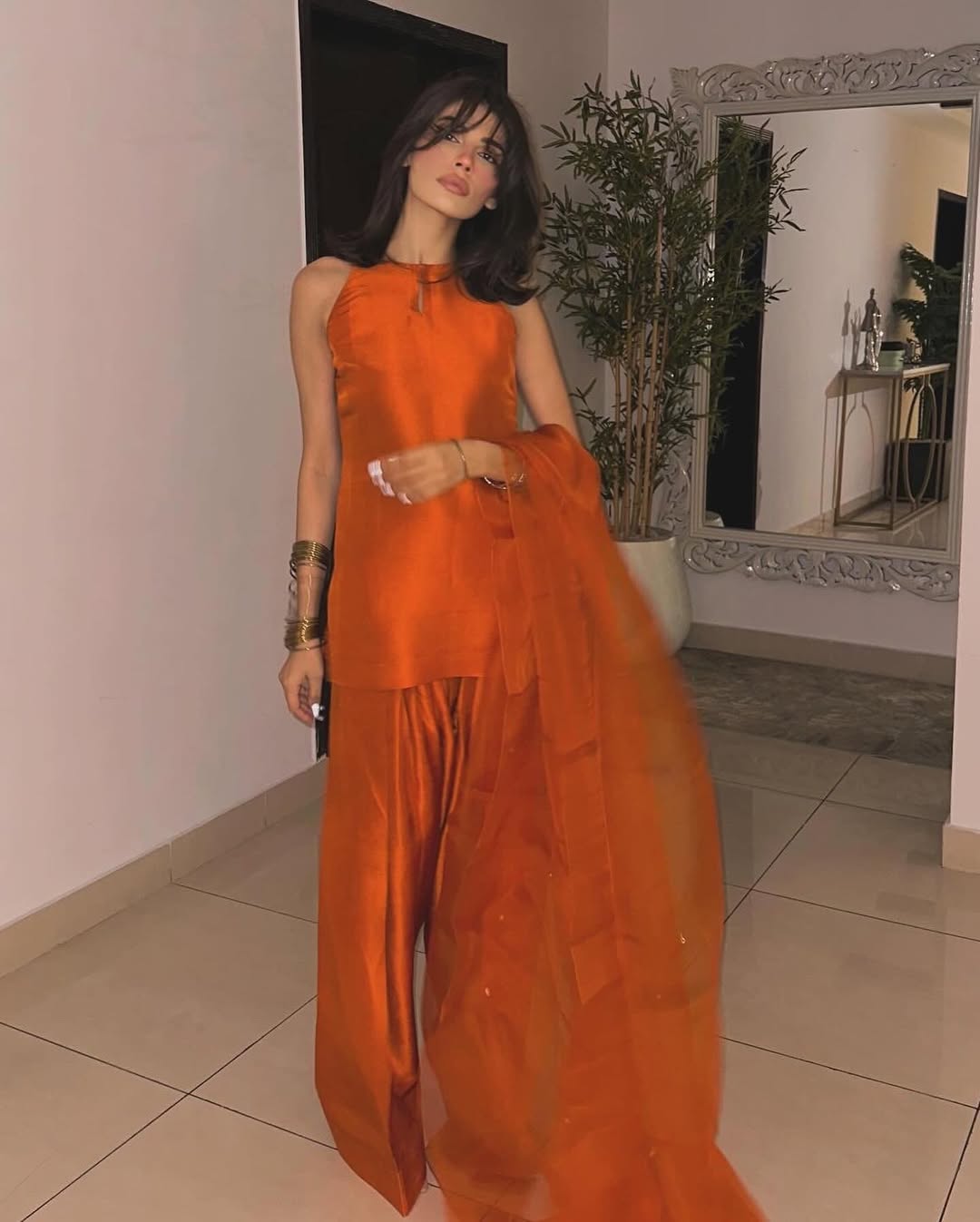 VOGUE SILK-COLLECTION FARSHI ORANGE STITCH