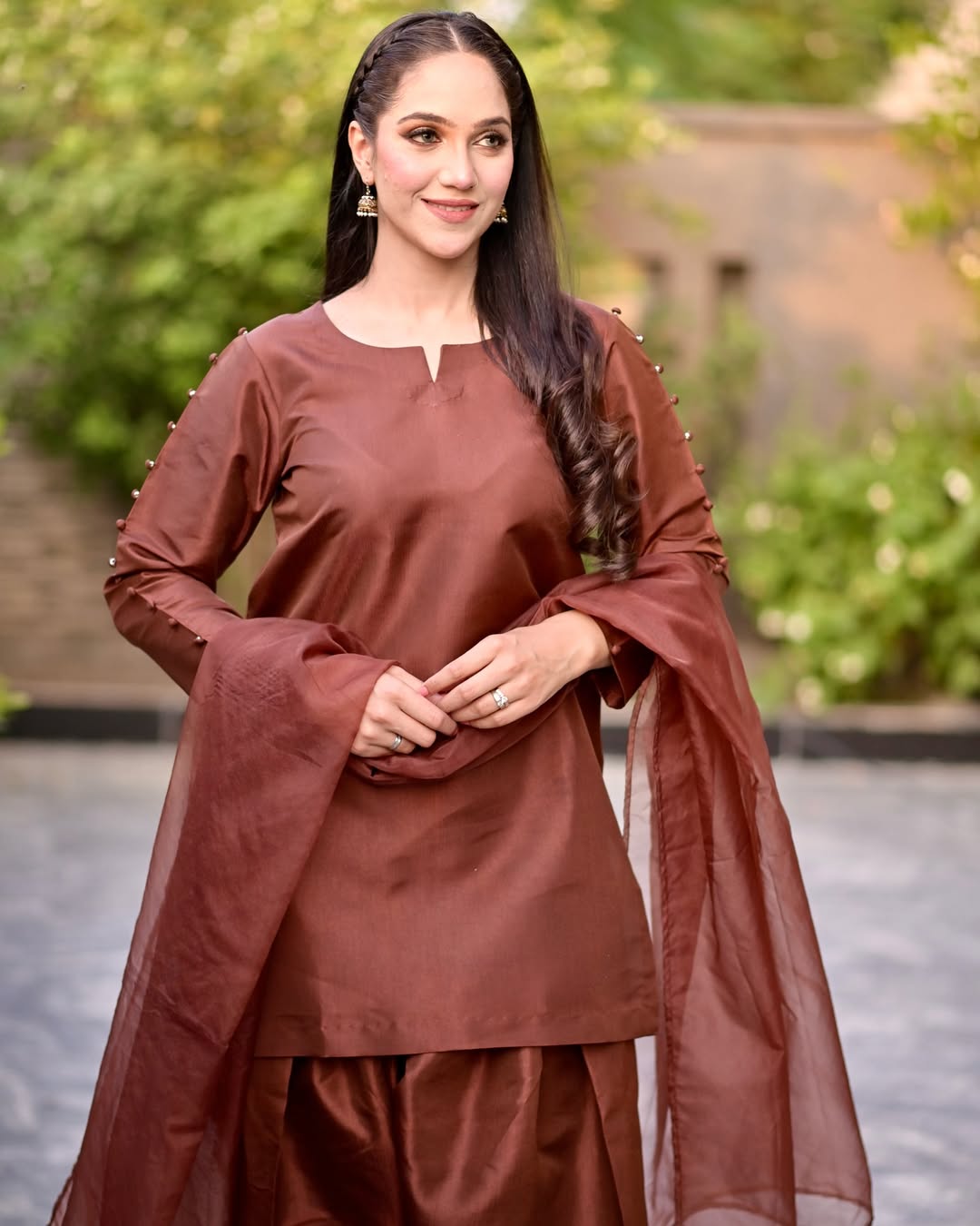 VOGUE SILK-COLLECTION FARSHI BROWN STITCH