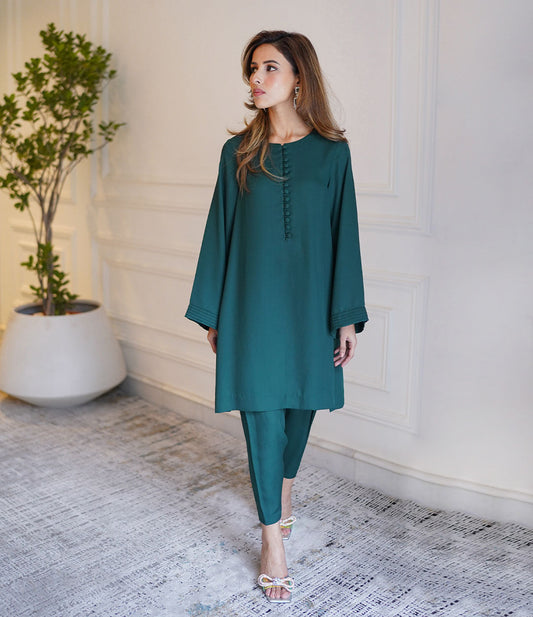 VOGUE SILK-COLLECTION EMERALD-GREEN STITCH