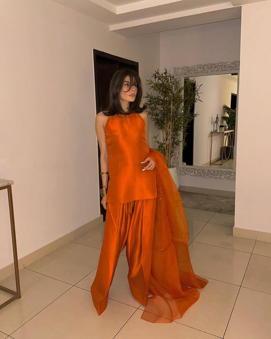 VOGUE SILK-COLLECTION FARSHI ORANGE STITCH
