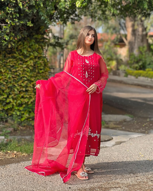 VOGUE ORGANZA-COLLECTION  VC-78 RED STITCH