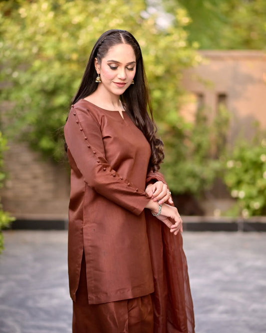 VOGUE SILK-COLLECTION FARSHI BROWN STITCH