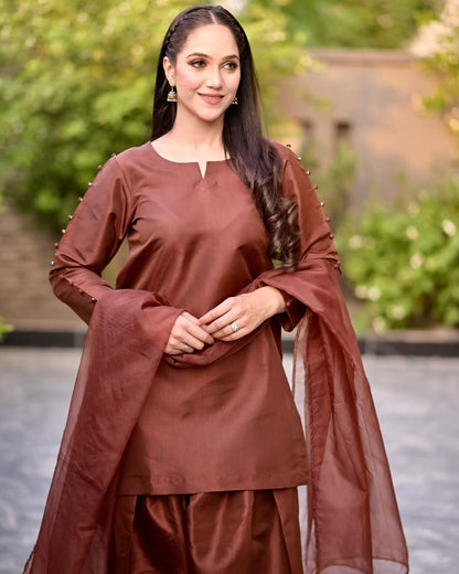 VOGUE SILK-COLLECTION FARSHI BROWN STITCH